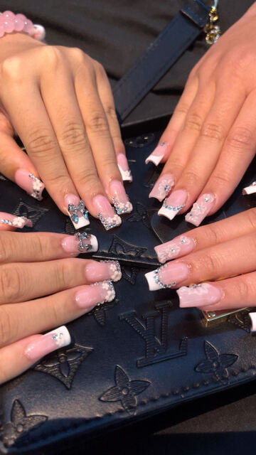 French tips over lace